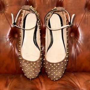 Vintage Metal Studded Ballet Flats by Do Marie Ballerina Size 8